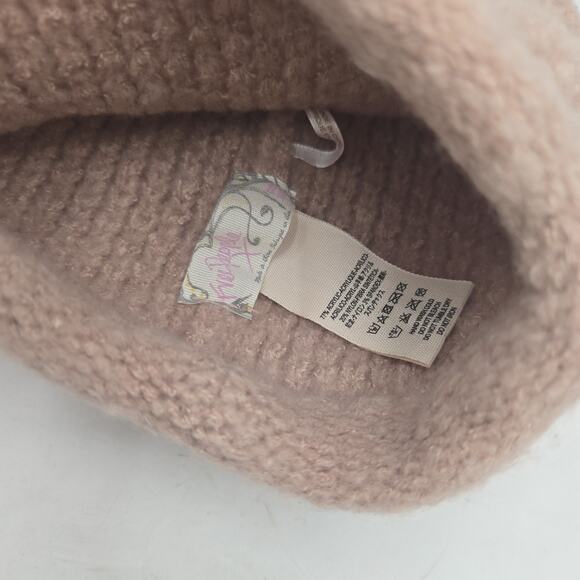 Free People Dreamland Knitted Beanie Pink Waffle Knit - Picture 3 of 5